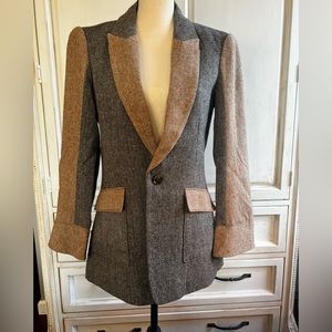 Cinq à sept Lana herringbone block blazer